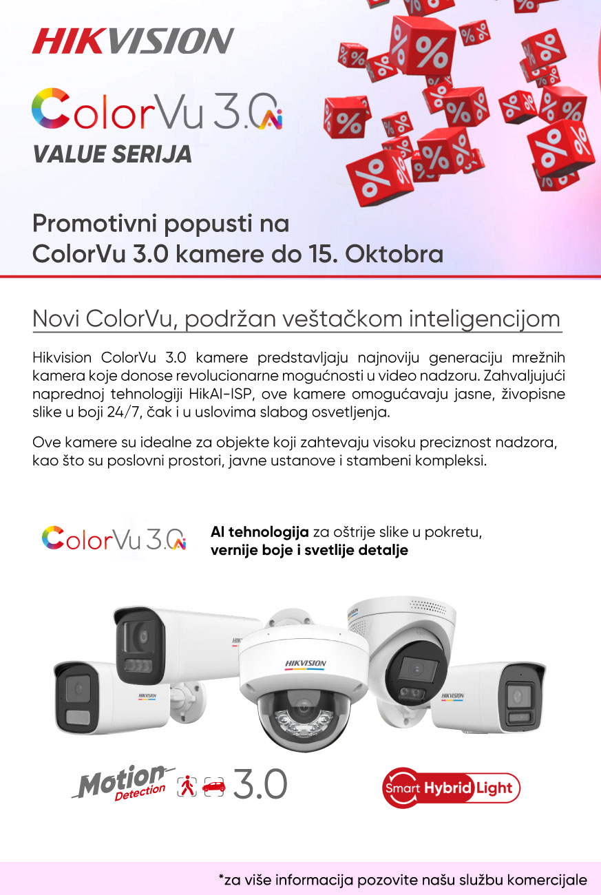 Promotivni popusti na  ColorVu 3.0 kamere do 15. Oktobra