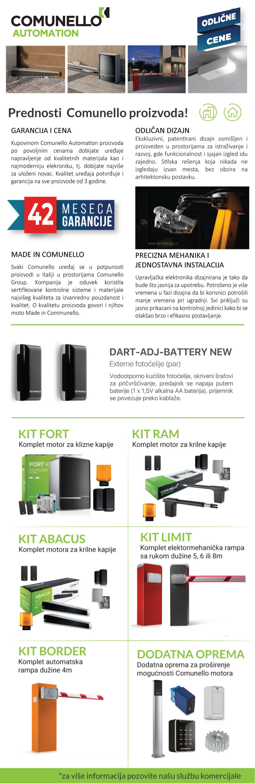 Comunello motori za kapije i automatske rampe