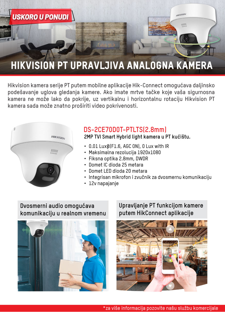 Hikvision PT upravljiva analogna kamera