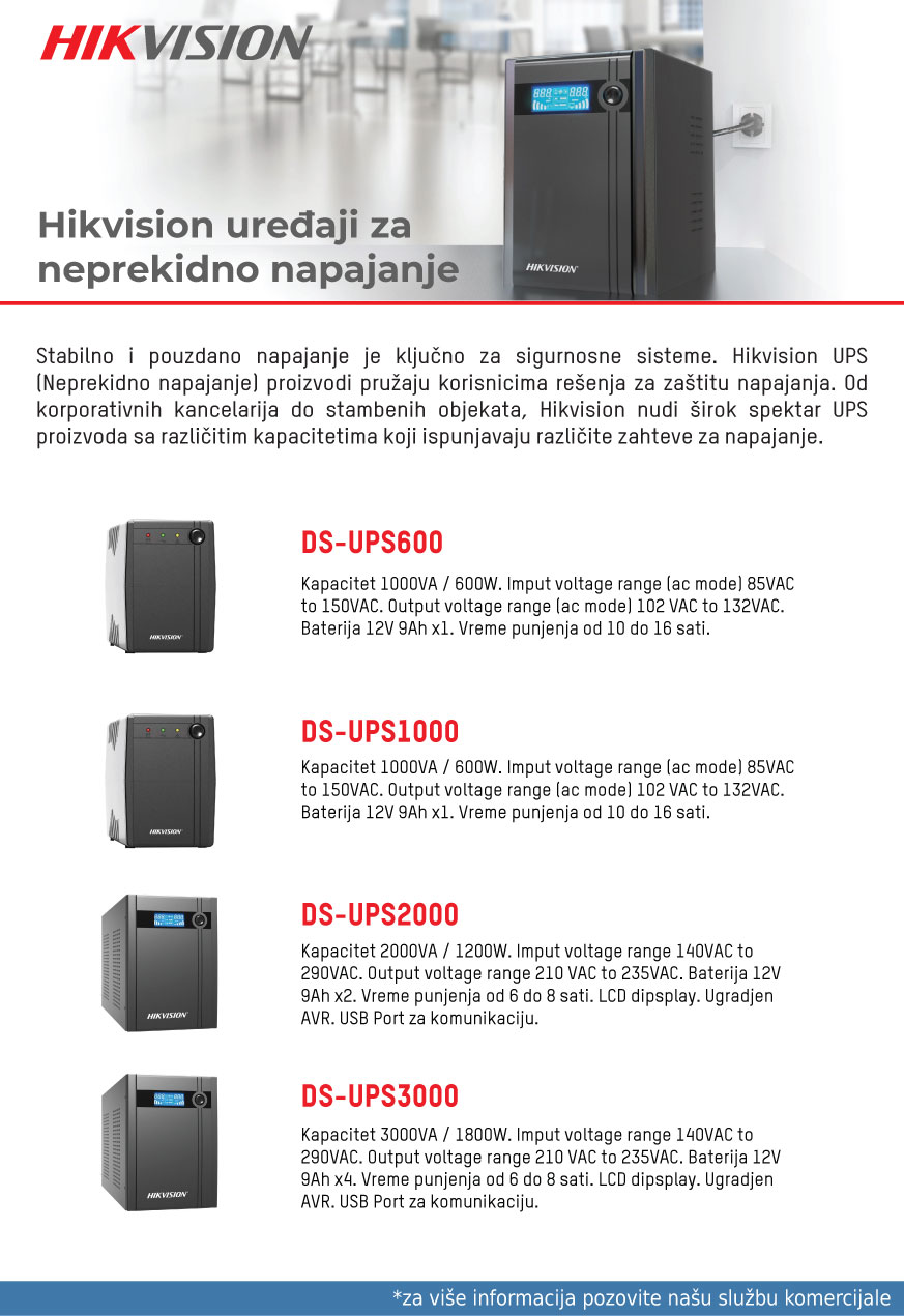 Hikvision uređaji za neprekidno napajanje