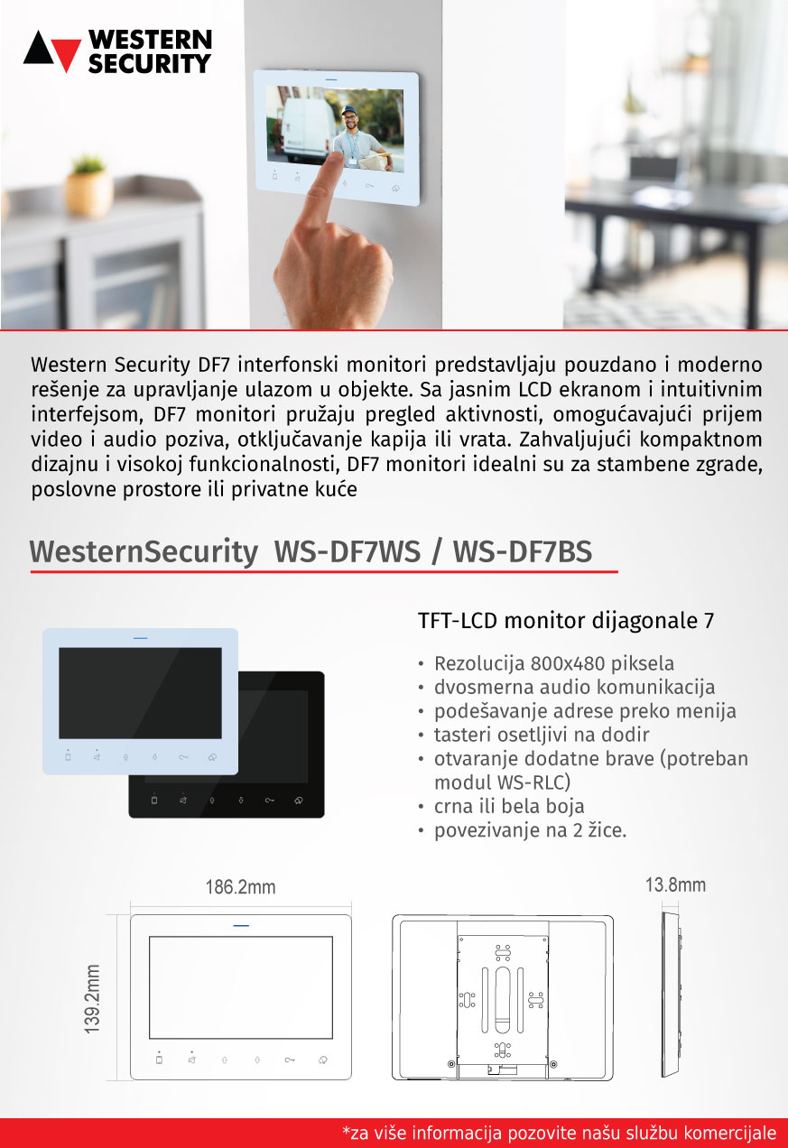 Western Security interfonski monitor