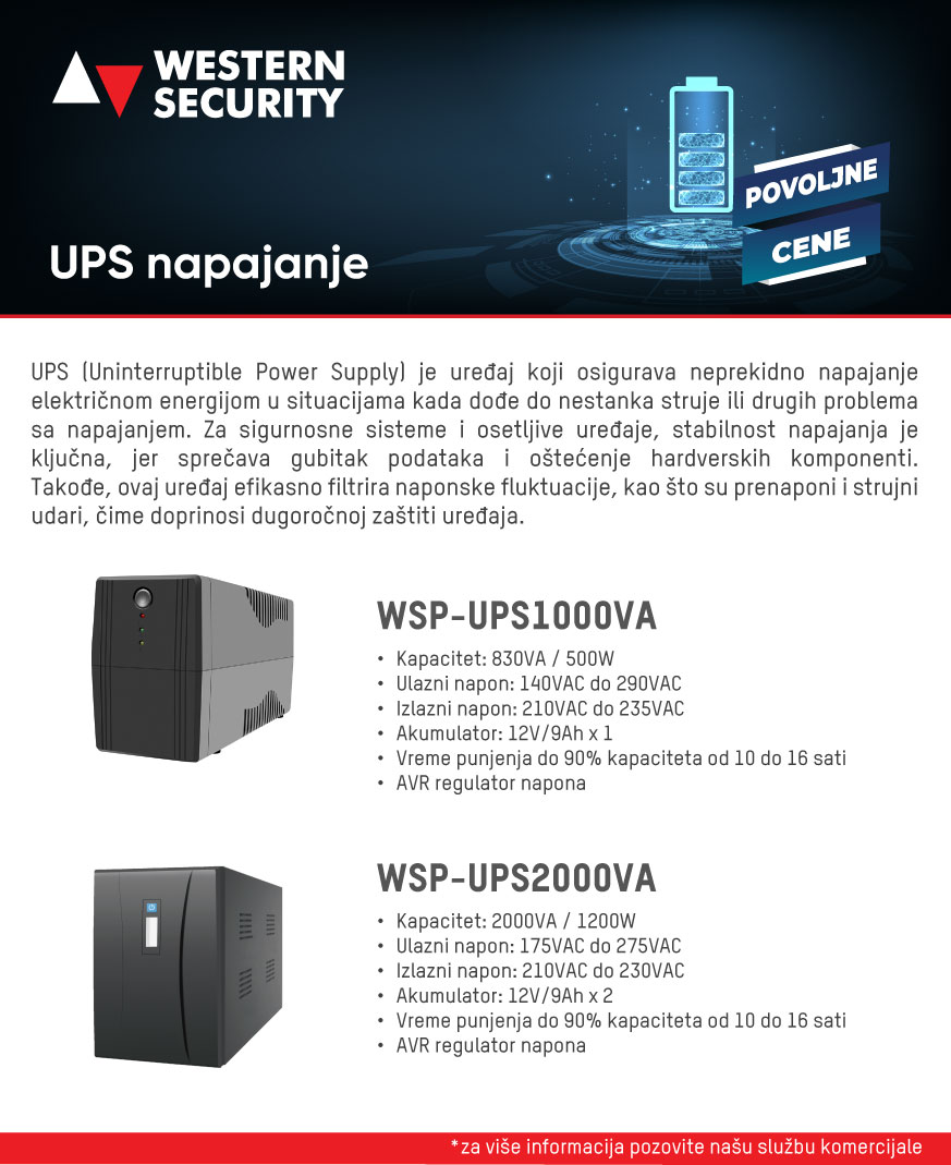 Western Security UPS napajanja